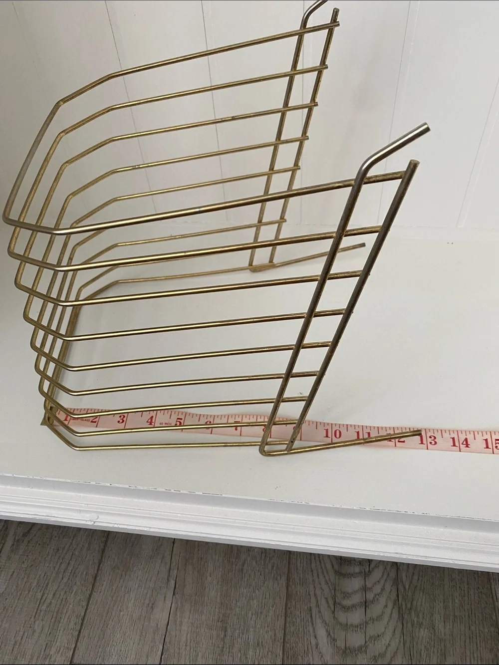 Vintage Midcentury Gold tone Brass Record Rack